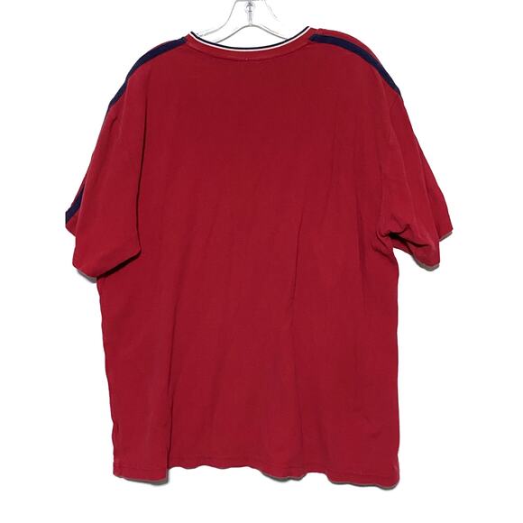 Vintage Tommy Hilfiger Shirt Red White Blue Cotton Embroidered Logo Y2K Mens XL - Picture 3 of 7